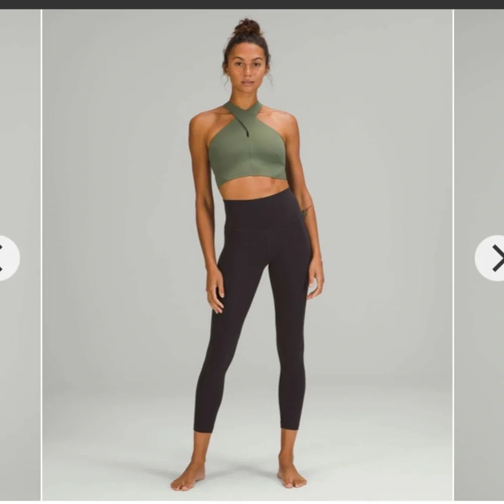 Lululemon Nulu Wrap-Front Longline Bra 
Green Twill - Picture 5 of 9